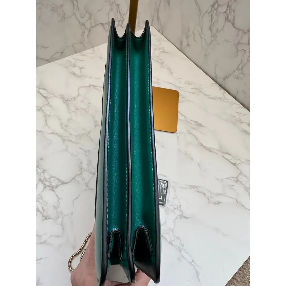 Bvlgari Serpenti Forever Bag in Green Teal with Purple Interior